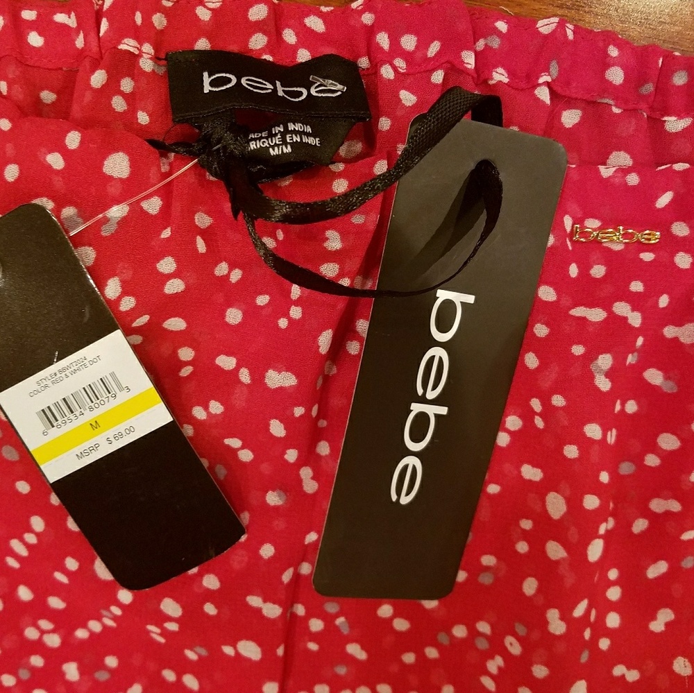 Last Item for $12 Final Bebe Red Polka Dots Size L - Picture 4 of 8